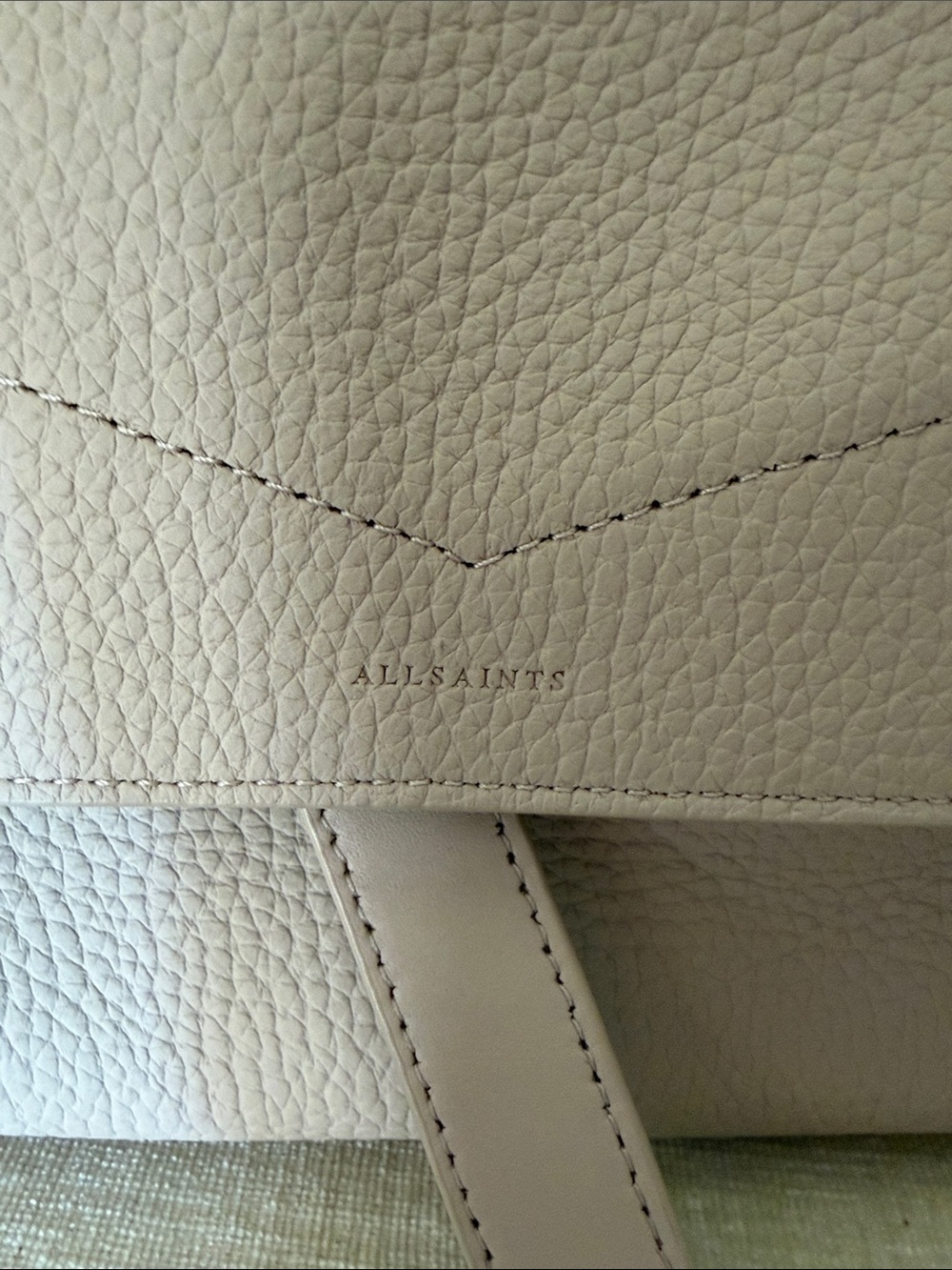 AllSaints Pebbled Leather Shoulder Bag in Light Tan/Taupe - Picture 2 of 7